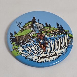 Splash Mountain Disneyland Vintage Souvenir Flat Pin/Button Mickey Goofy Donald